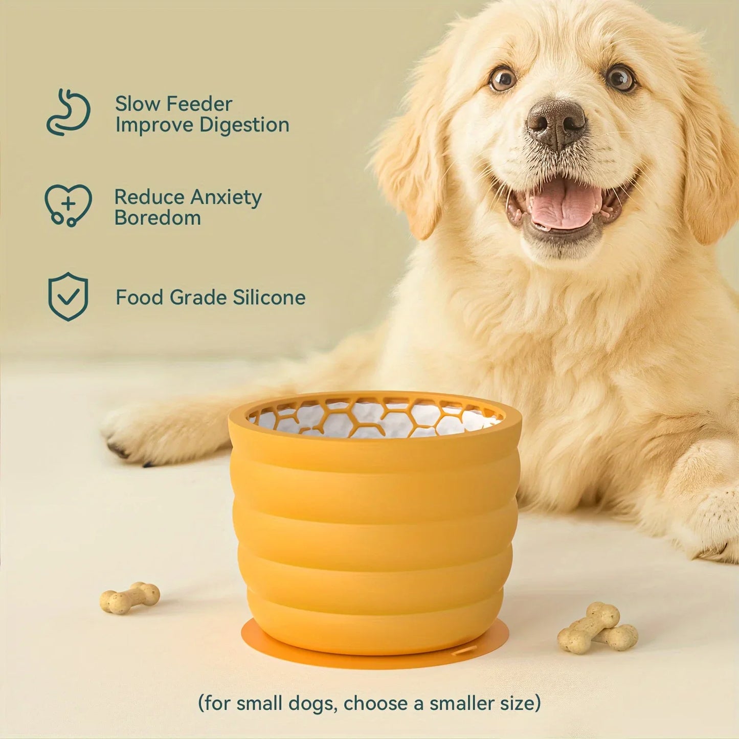 Silicone Slow Feeder Dog Bowl Non Slip for Small Breeds