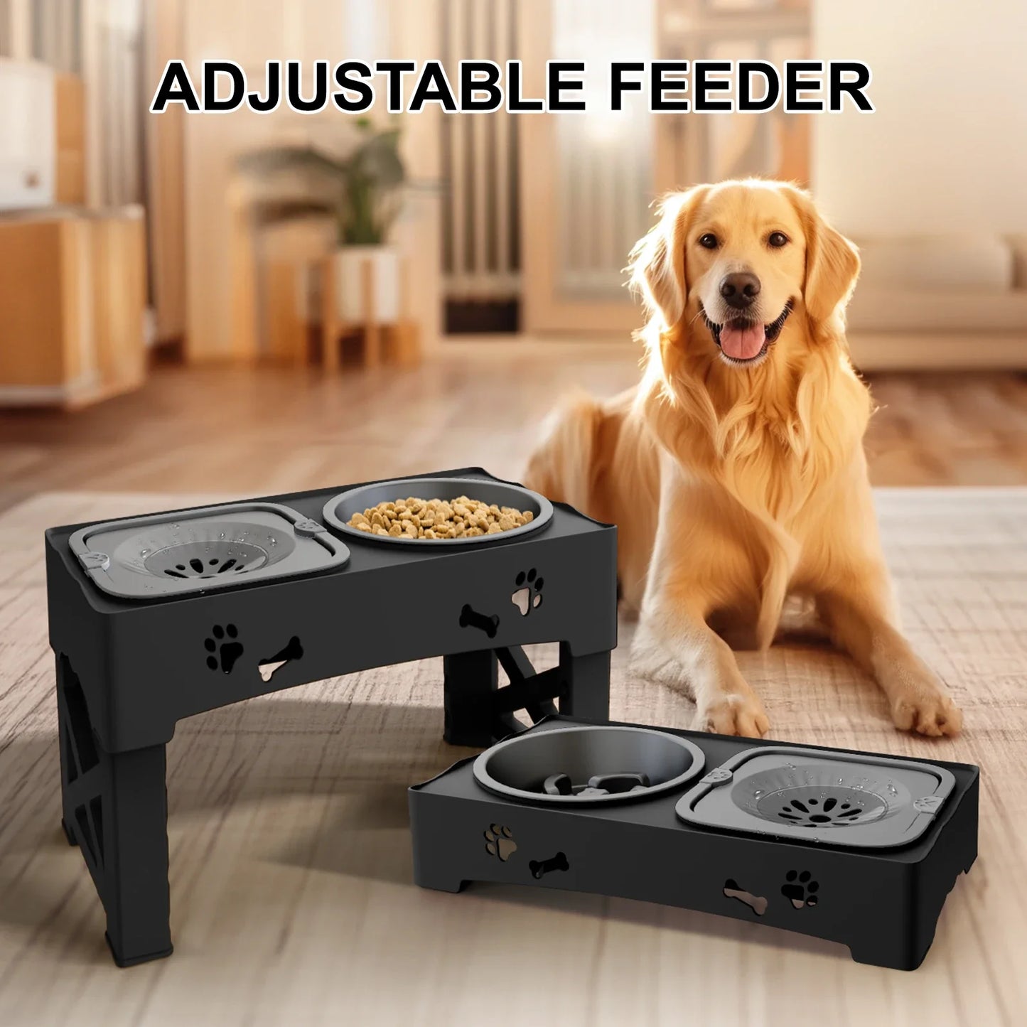 Feature 3 In 1 Pet Feeder Slow Feed Bowls