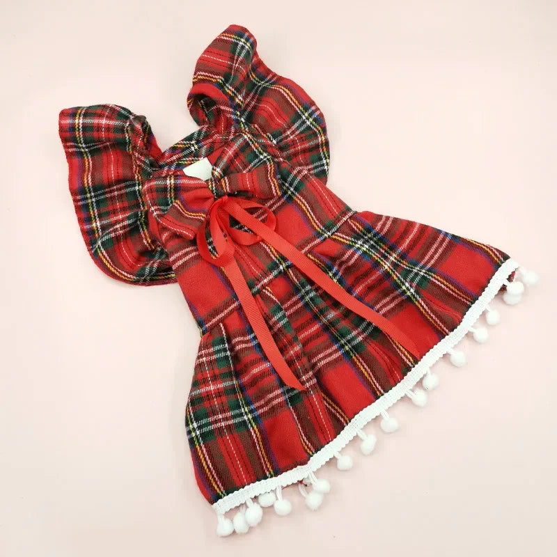 Guangdong Christmas Striped Dog Skirt Clothing Autumn Winter