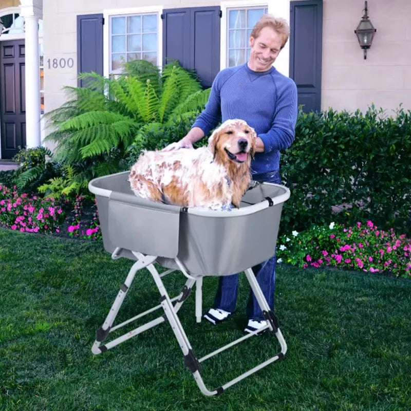 NONEDog Foldable Dog Bath Tub for Medium and Large Pets