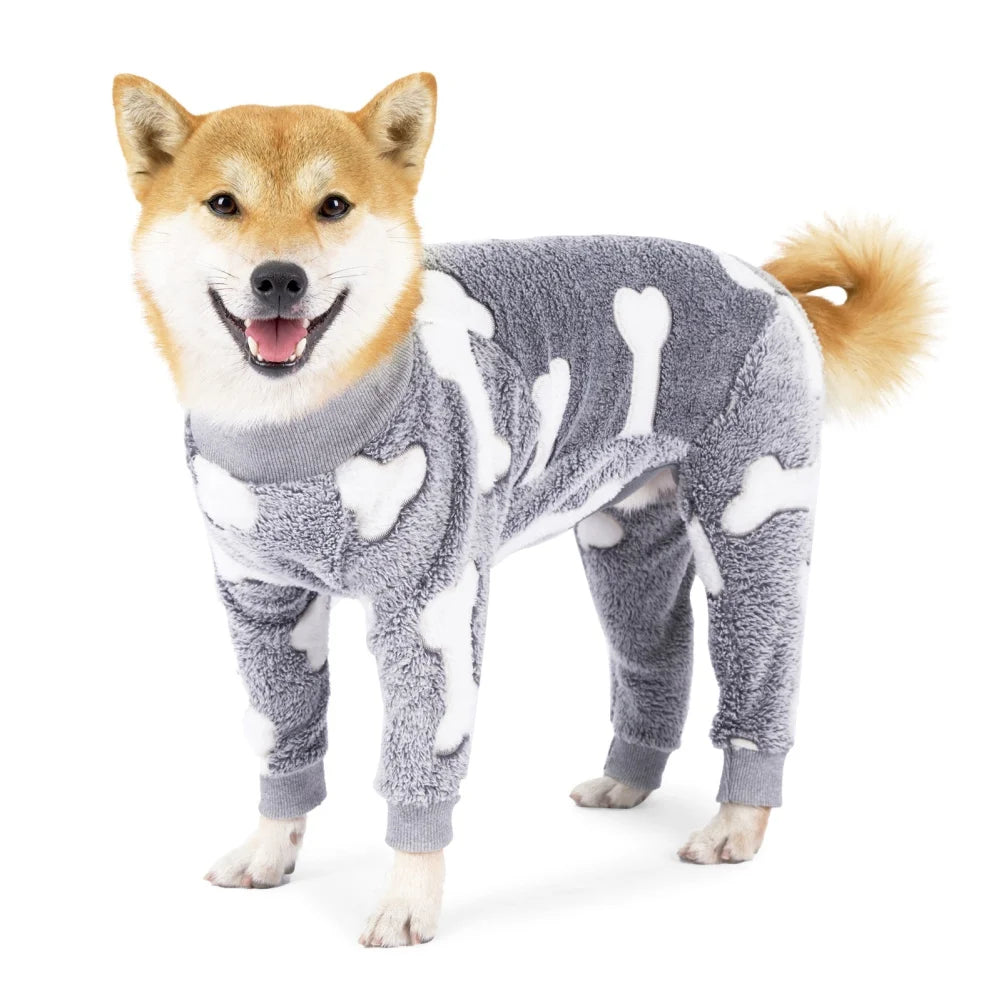 Cozy Warm Fleece Dog Jumpsuit For Winter Pet Clothing
