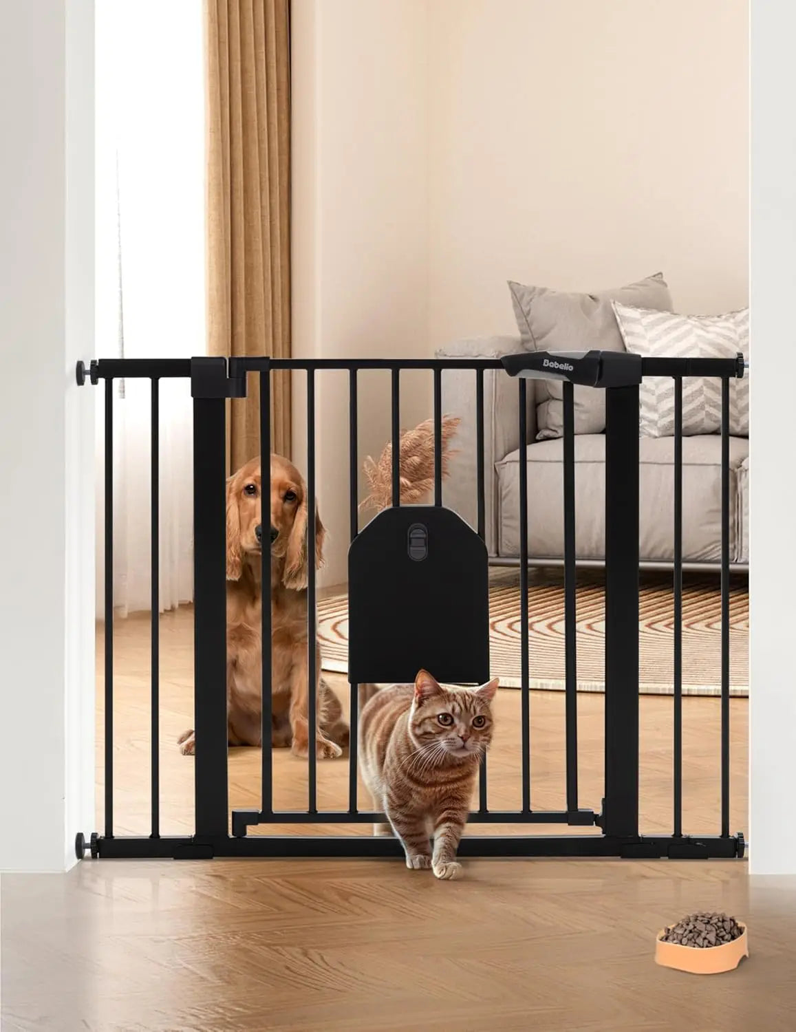 Dog Door Auto Close Baby Gate With Cat Door Versatile