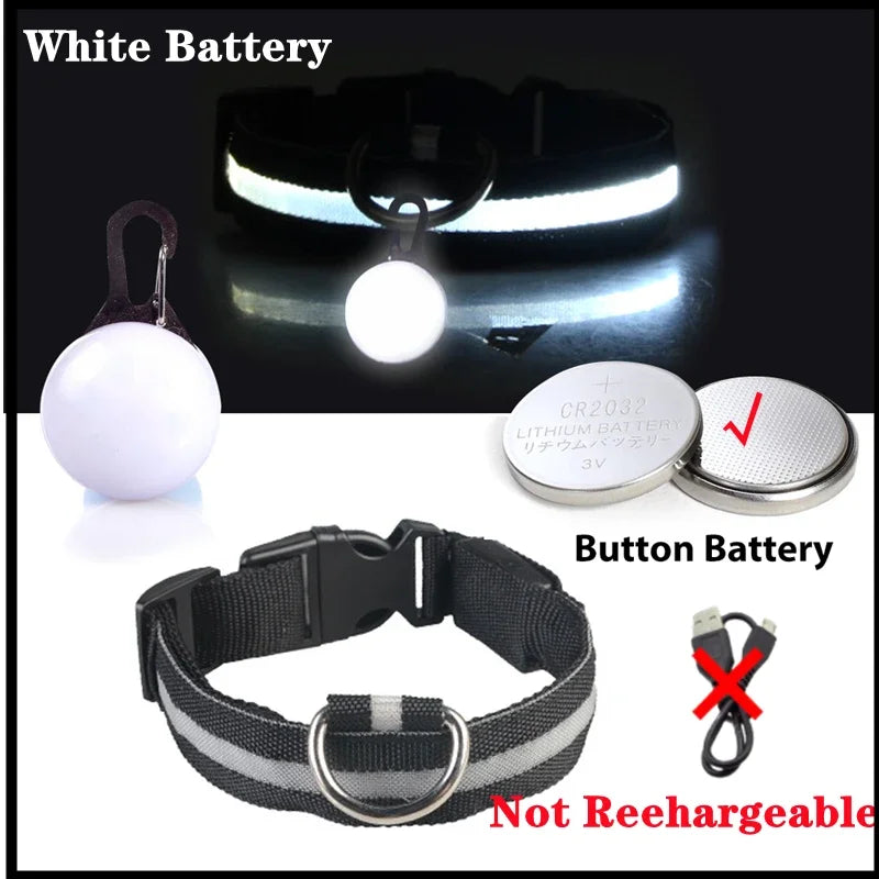 NONECN USB Charging Glowing Dog Collar With Pendant LED