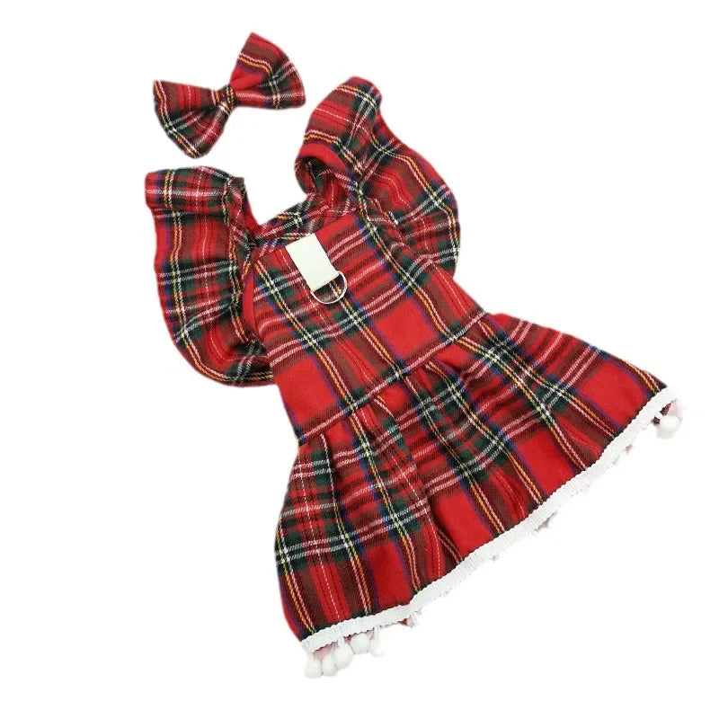 Guangdong Christmas Striped Dog Skirt Clothing Autumn Winter
