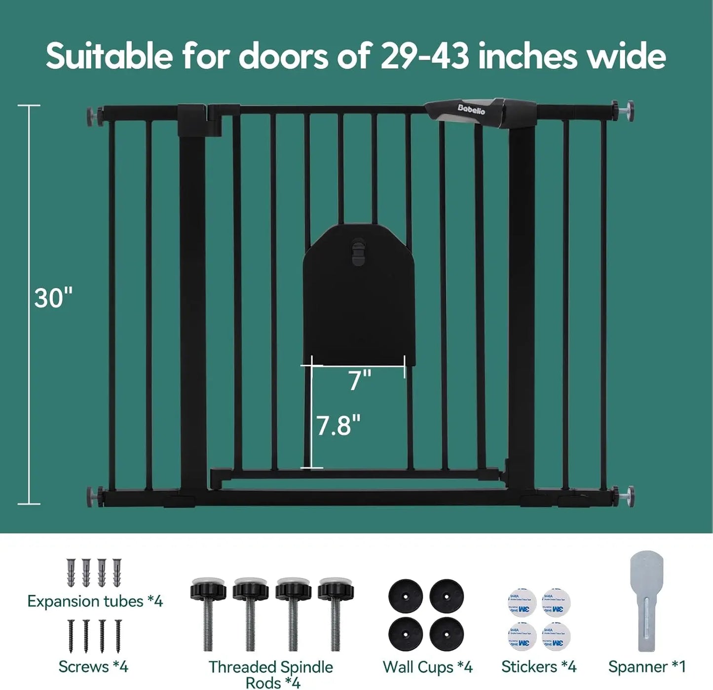 Dog Door Auto Close Baby Gate With Cat Door Versatile