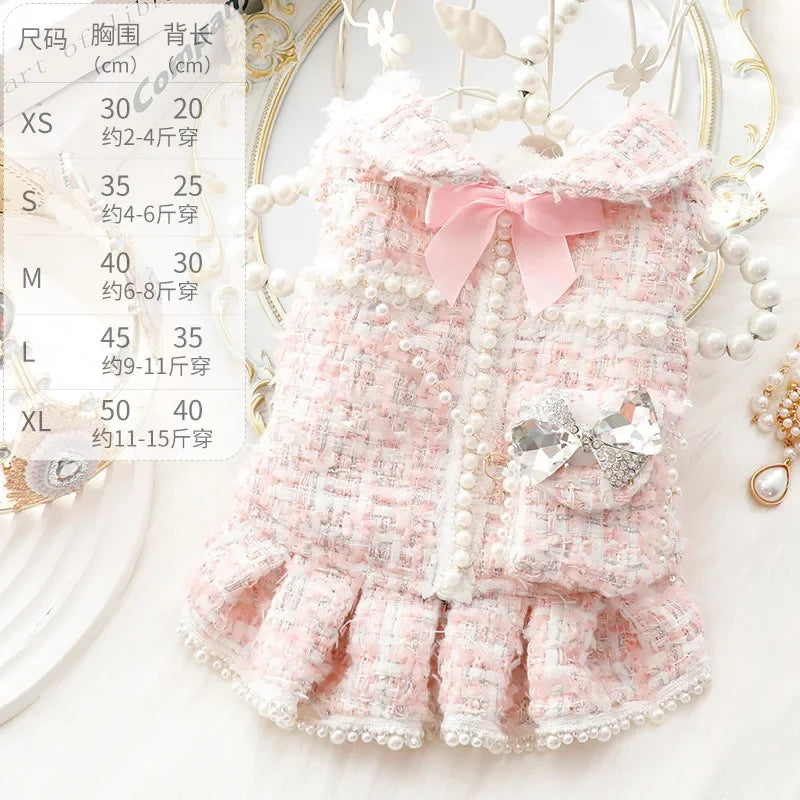 Winter Dog Princess Dress Backpack Coat Luxury Fashion