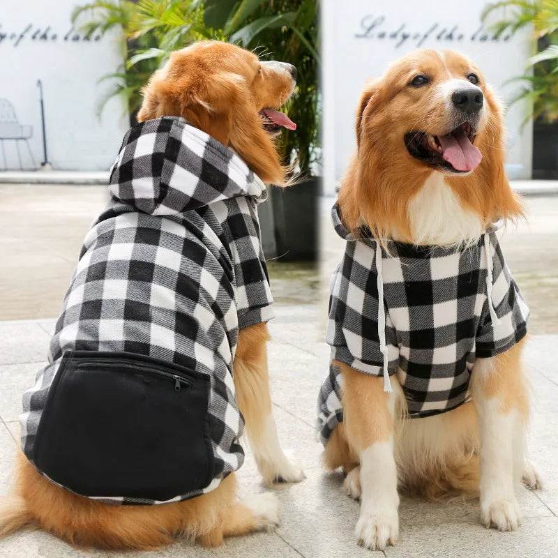 Guangdong CN Dog Winter Coat Reversible Plaid Jacket