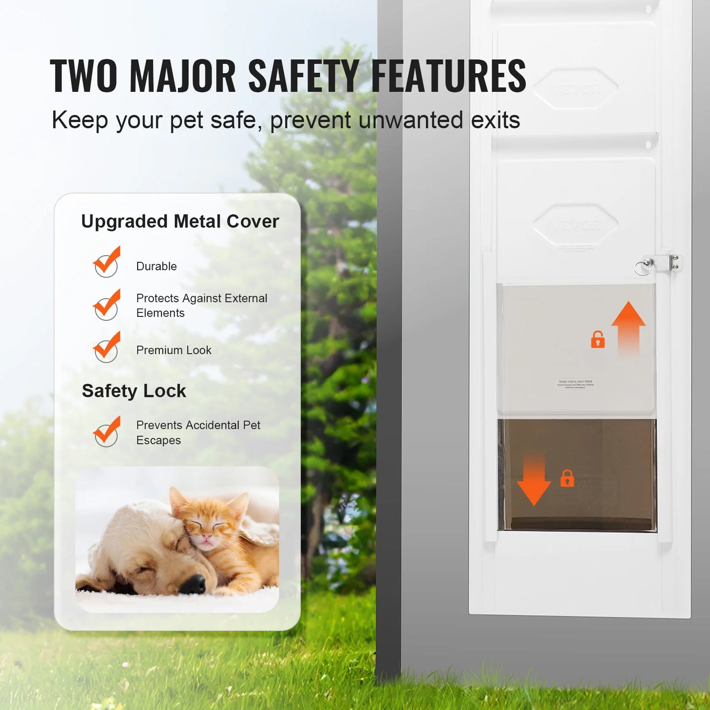 SucceBuy Dog Door For Sliding Glass Door With Aluminum Frame