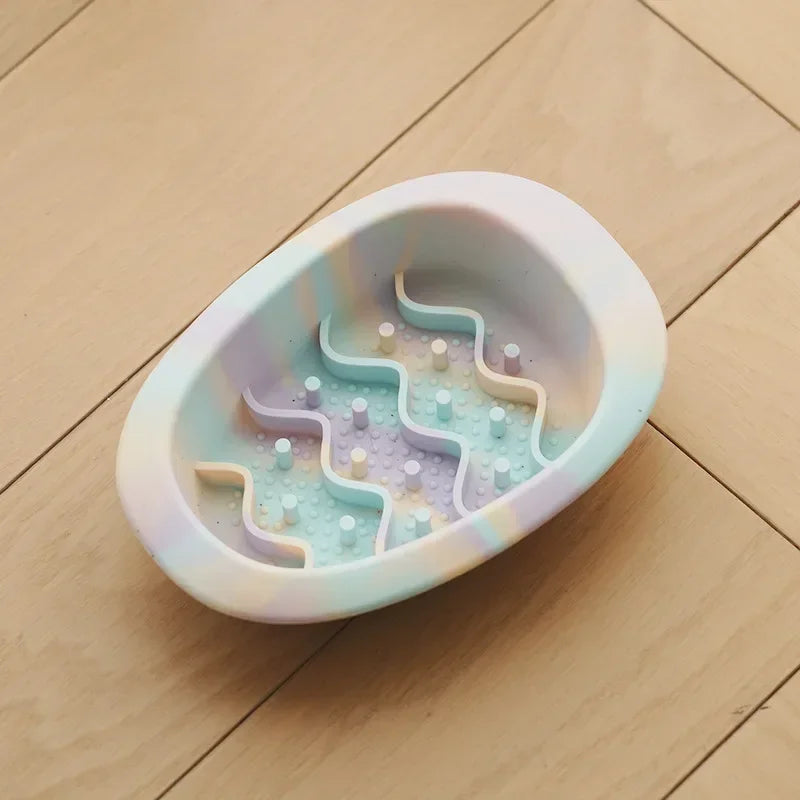 Slow Feeder Silicone Pet Bowl Anti Slip Universal Cats Dogs