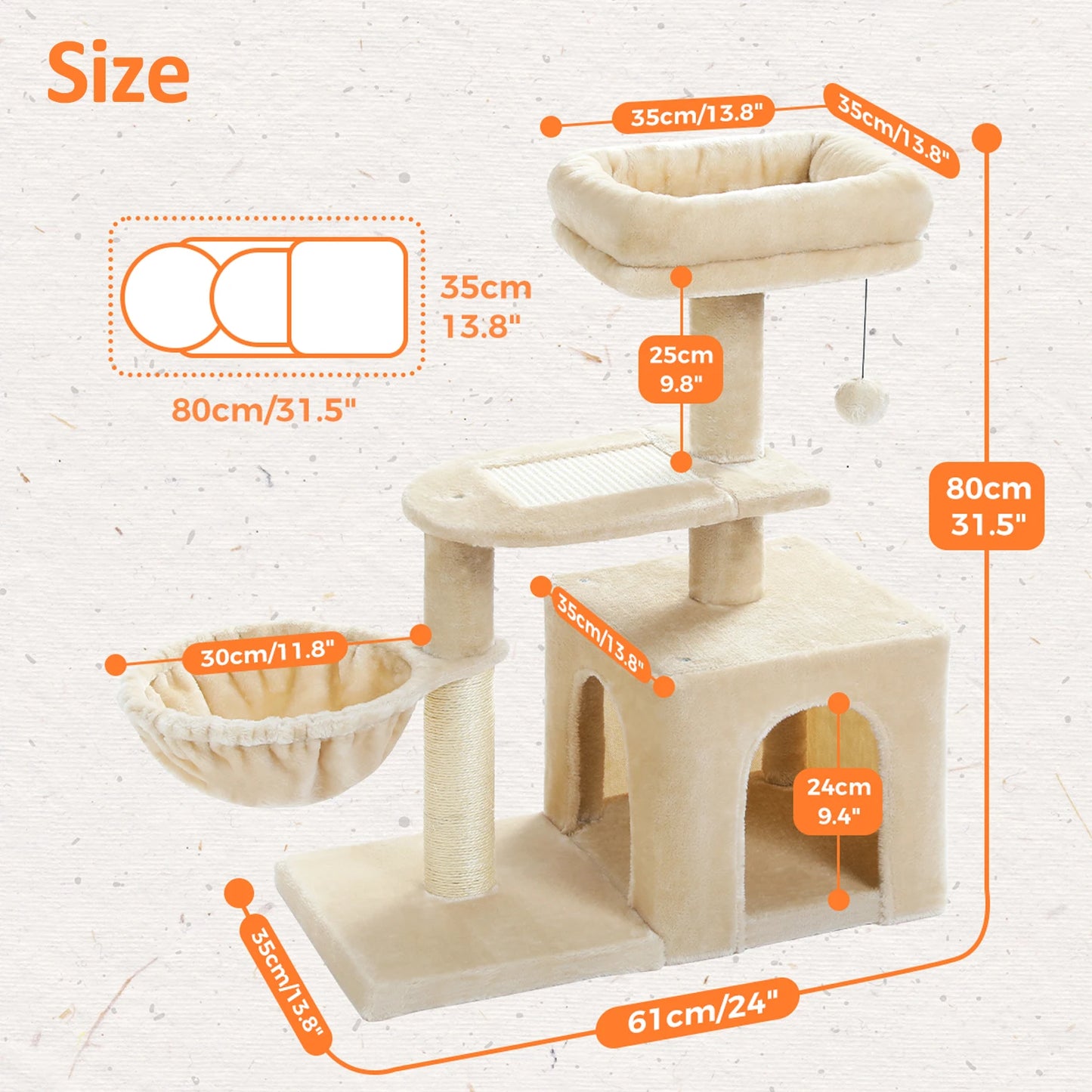 PAWZ Road Cat Tree Tower for Indoor Cats 2 Styles