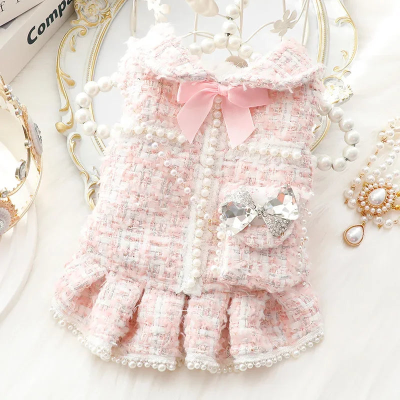 Winter Dog Princess Dress Backpack Coat Luxury Fashion