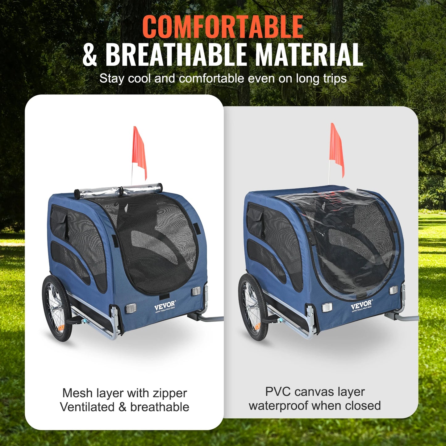 SucceBuy Pet Bicycle Carrier Dog Trailer for Universal Bikes