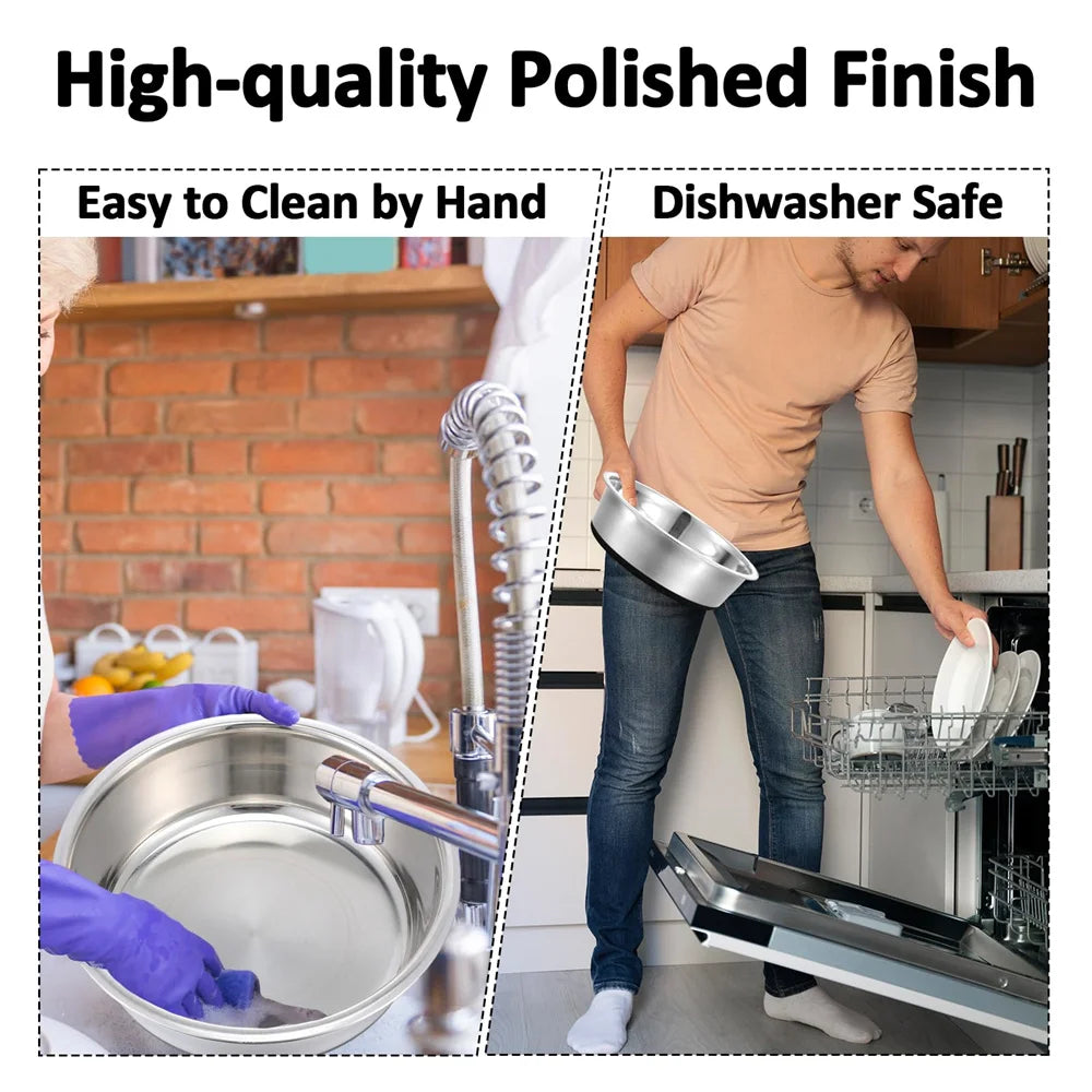 High-concerned Stainless Steel Dog Bowl With Non Slip Base