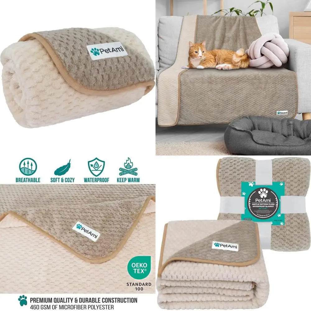 Waterproof Dog Blanket Fleece Pet Throw Sofa Cover Guard