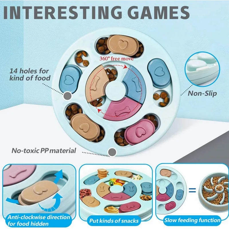 Slow Feeder Dog Training Toy Educational Puzzle For Boredom