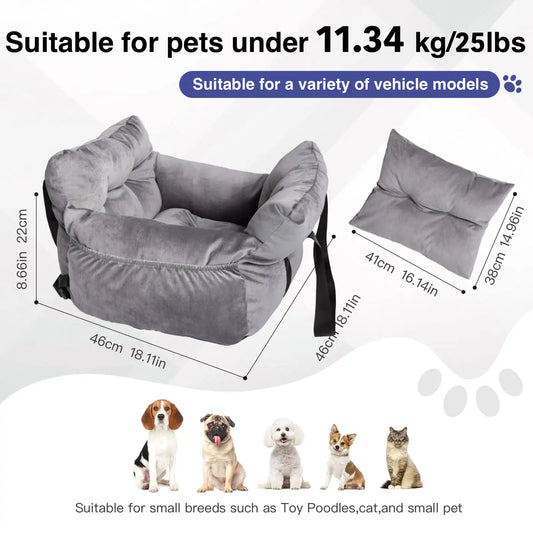 2-In-1 Dog Car Seat Carrier Bag With Detachable Booster Seat