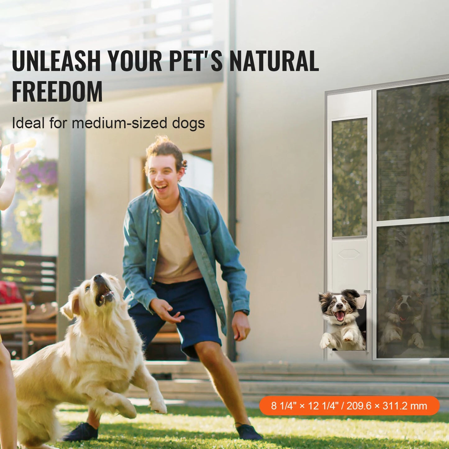 SucceBuy Dog Door For Sliding Glass Door With Aluminum Frame