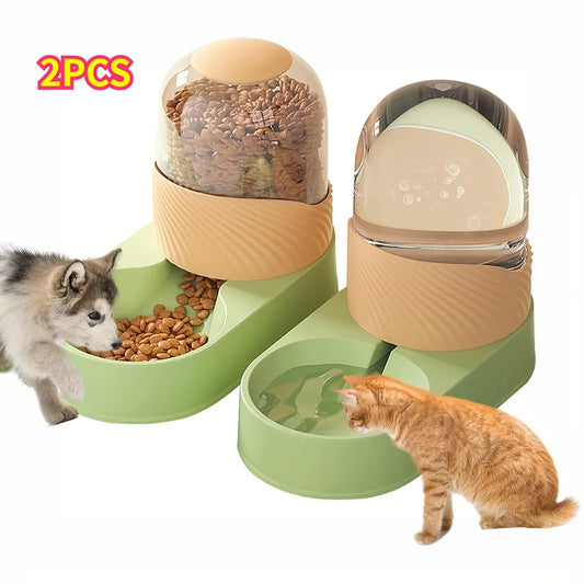 2-In-1 Automatic Cat Feeder And Water Dispenser Anti-Slip Bowl
