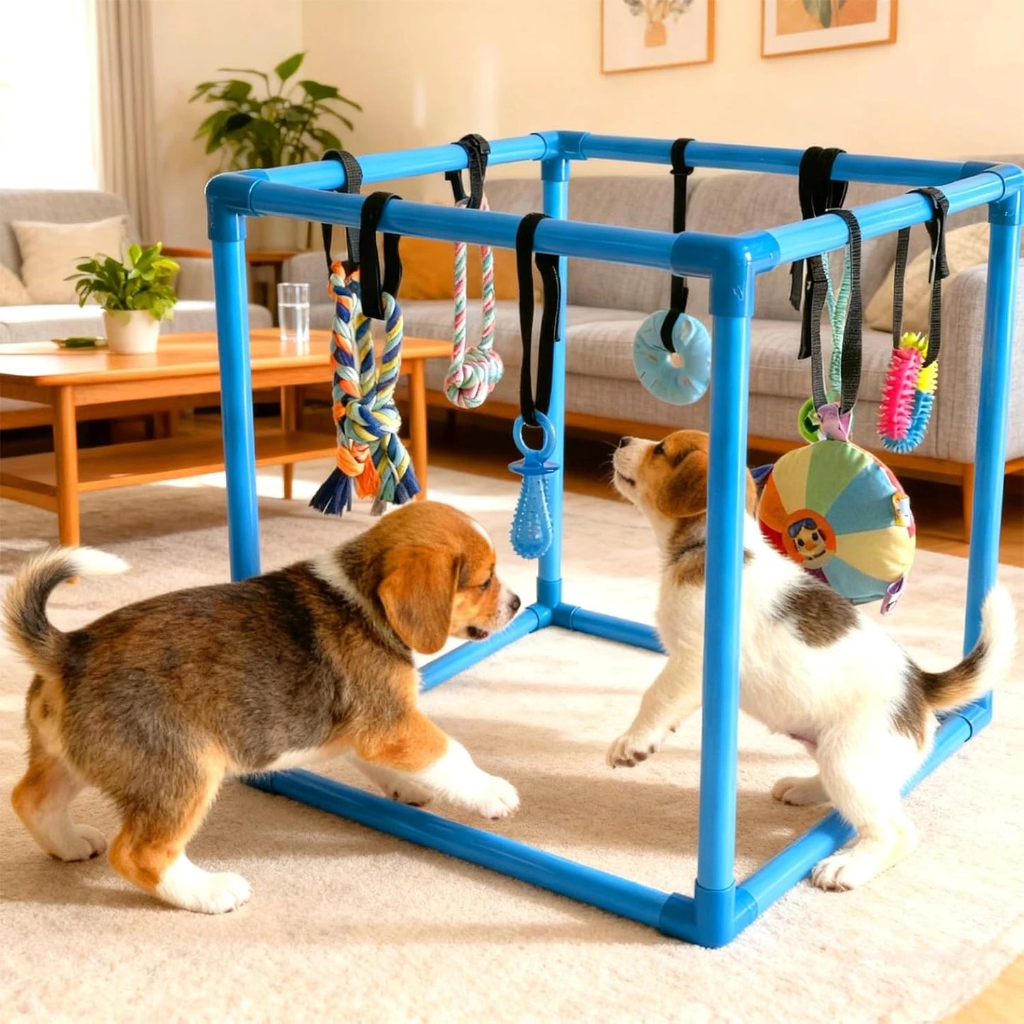 Puppy Play Gym With 8 Hanging Toys Indoor Jungle Gym