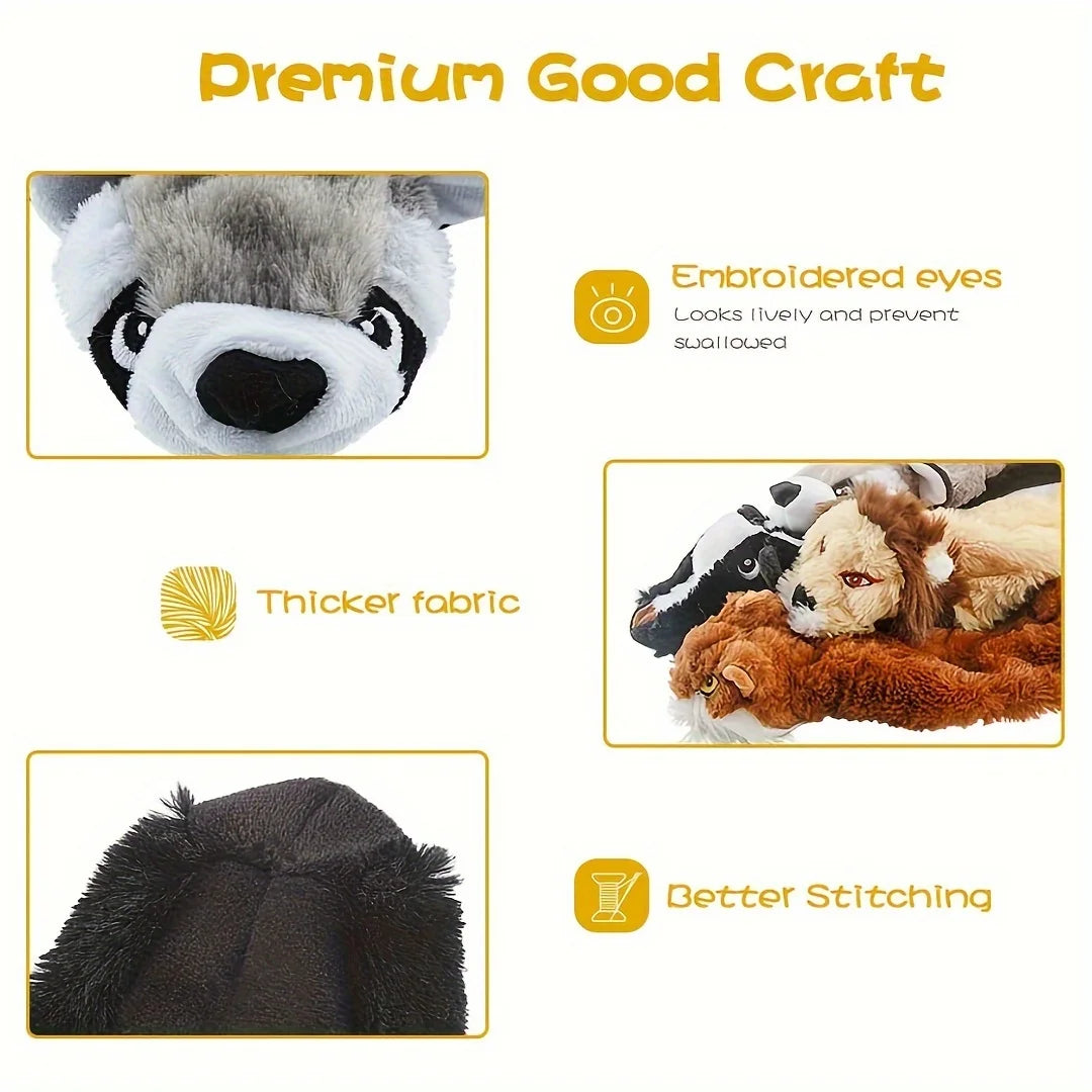Squeaky Plush Dog Toy Durable Chew for All Breeds Teething