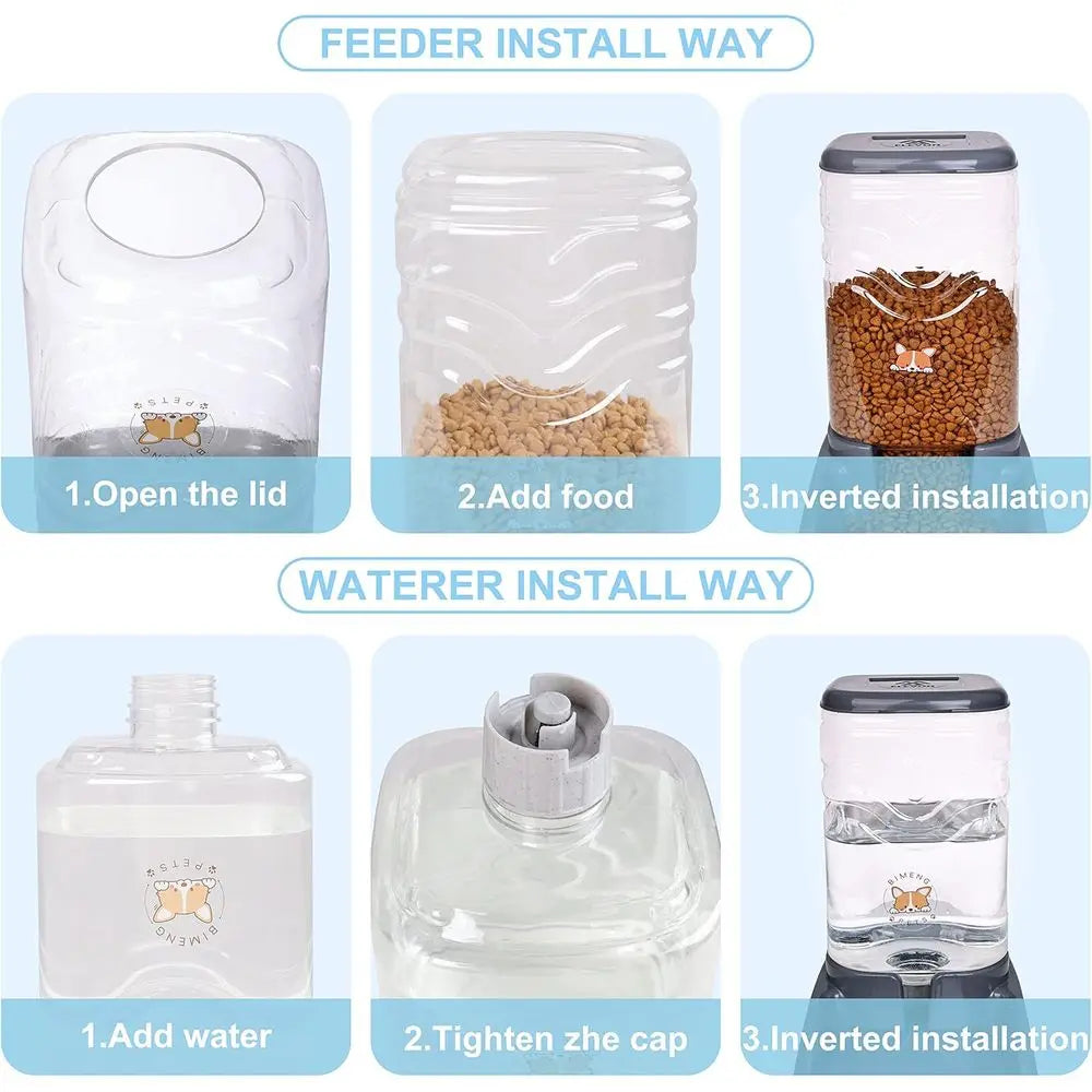 Automatic Pet Feeder Gravity Dispenser For Cats And Dogs