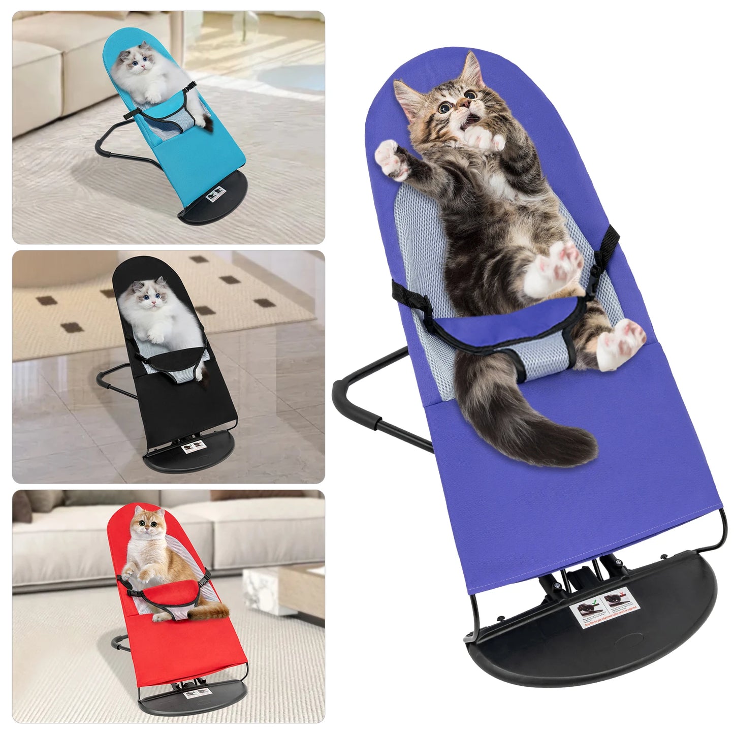 Pet Rocking Chair With Adjustable Foldable Stainless Bracket