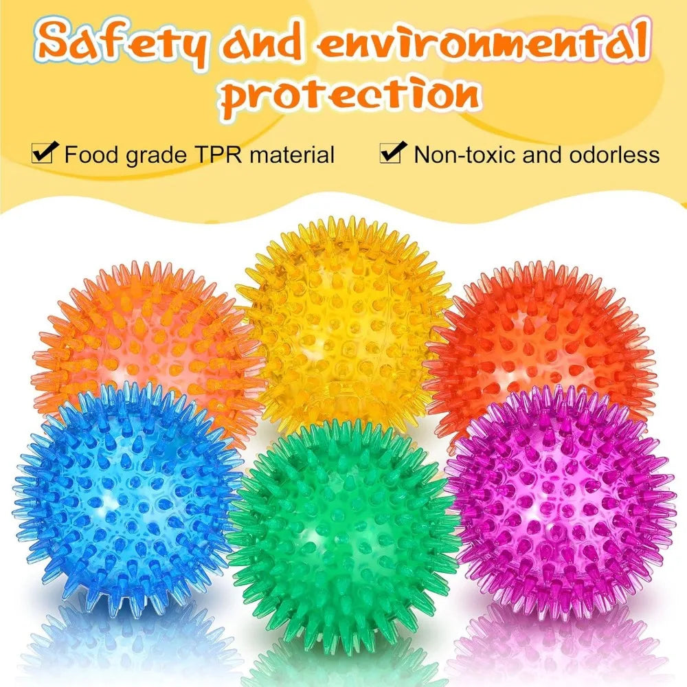 Spikey Dog Balls 24 Piece Squeaky Rubber Toys For Teething