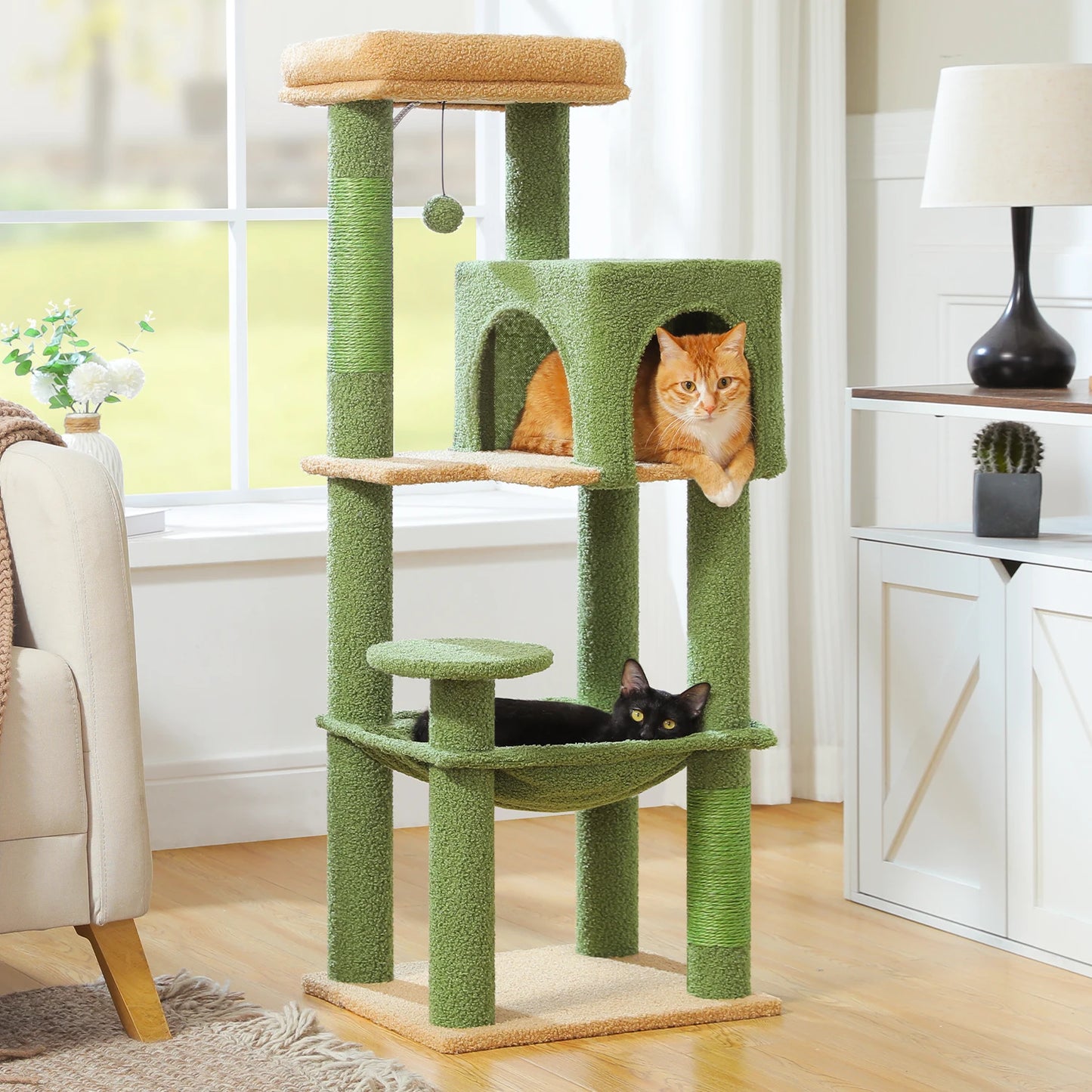 PEQULTICN 5 Level Cat Tree With Top Perch And Hammock