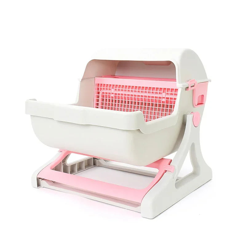 LZJV Semi Automatic Litter Box Anti Splash Cat Toilet
