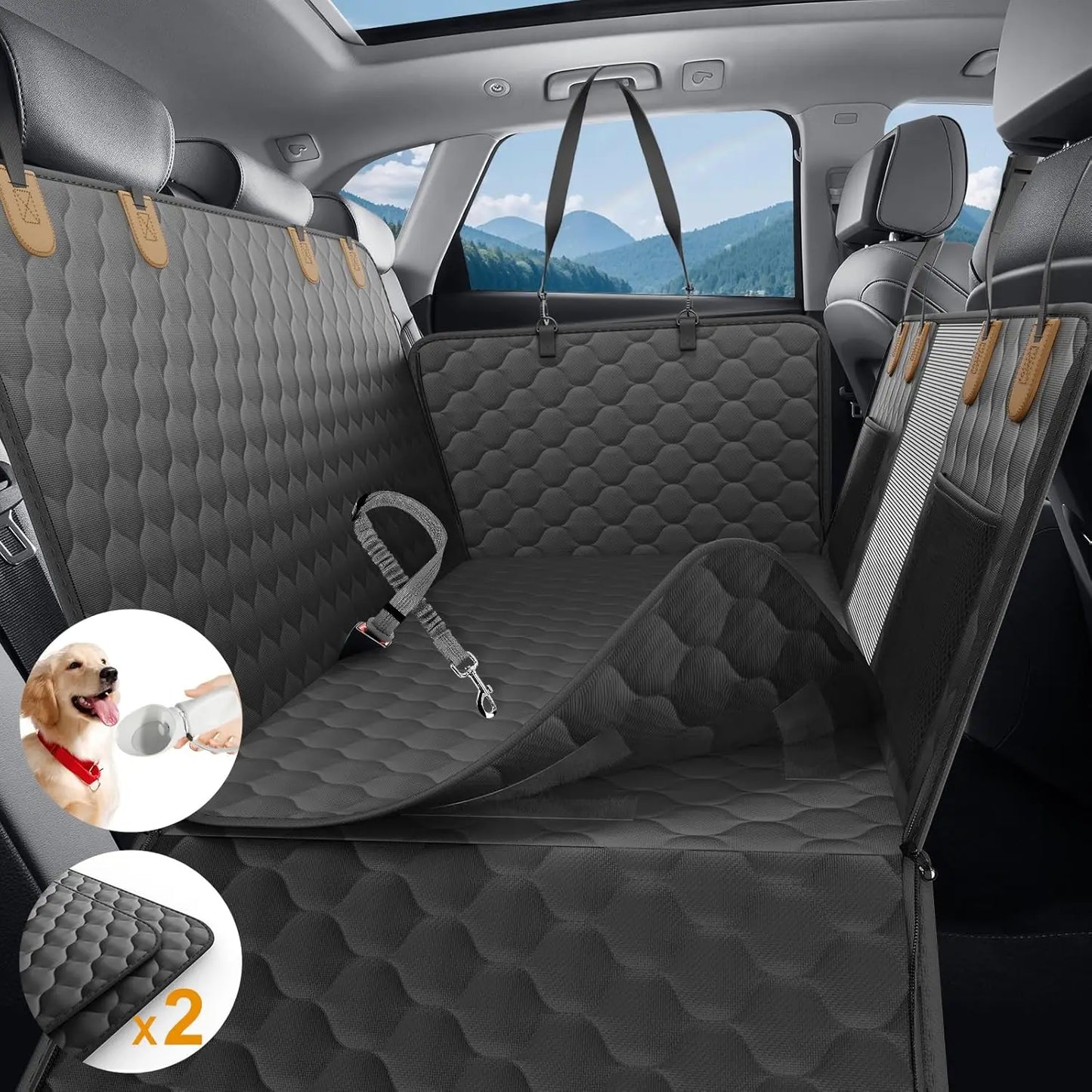 WedyvkoCN Back Seat Extender Hammock For Dogs Car Seat Cover
