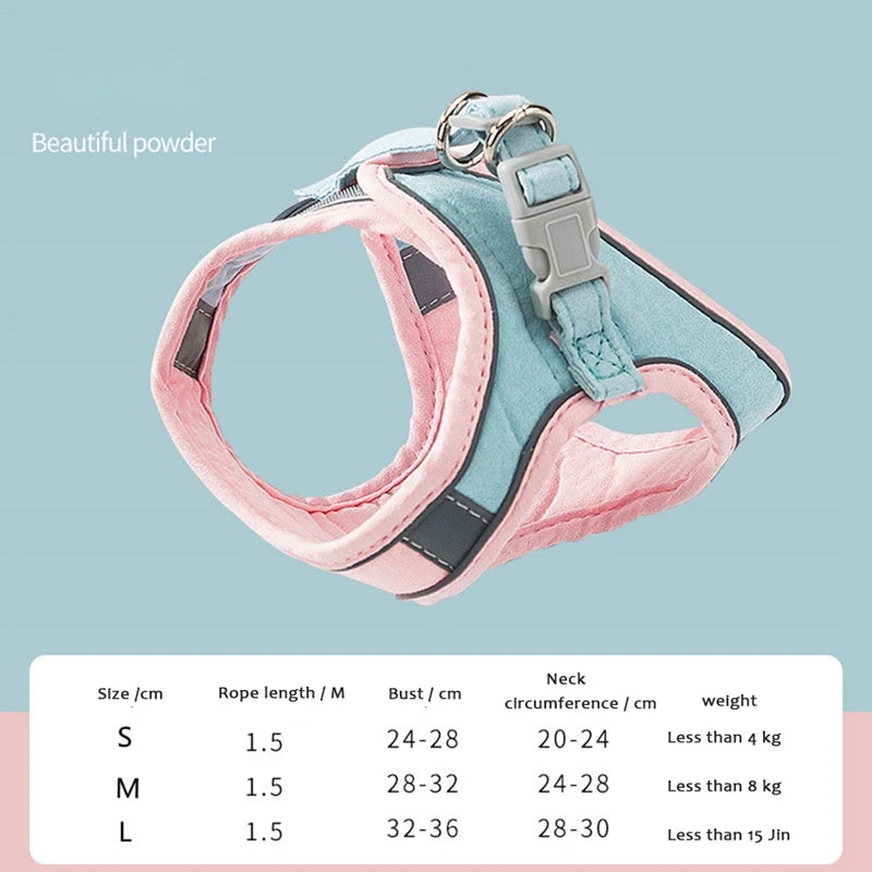 Feature Cat Harness Leash Set Reflective Strip For Cats Dogs