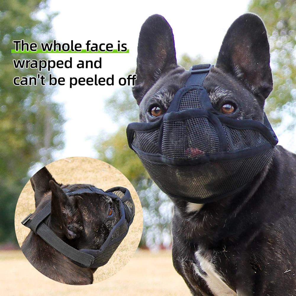 Breathable Short Snout Dog Muzzle for Barking Prevention