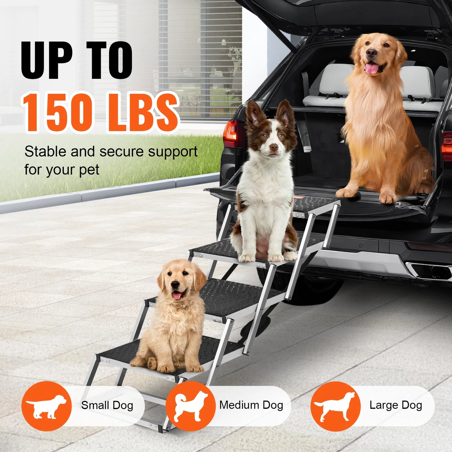 SucceBuy Folding Portable Dog Car Steps For SUV And Cars