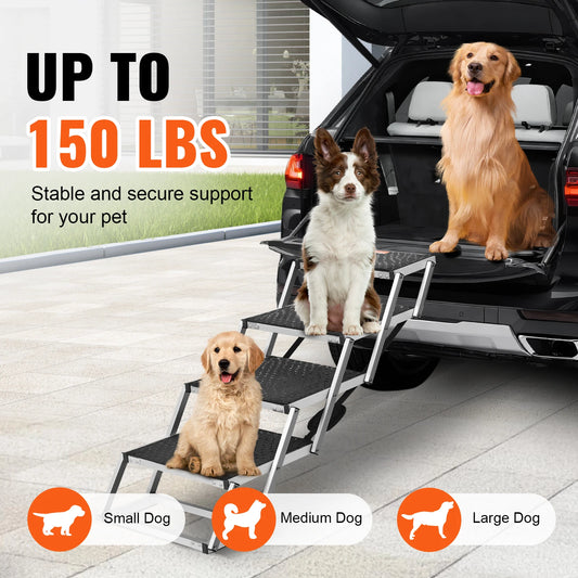 SucceBuy Folding Portable Dog Car Steps For SUV And Cars