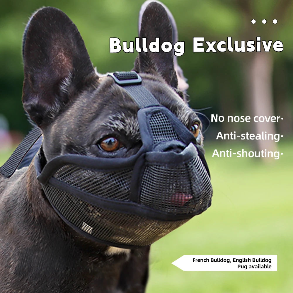 Breathable Short Snout Dog Muzzle for Barking Prevention
