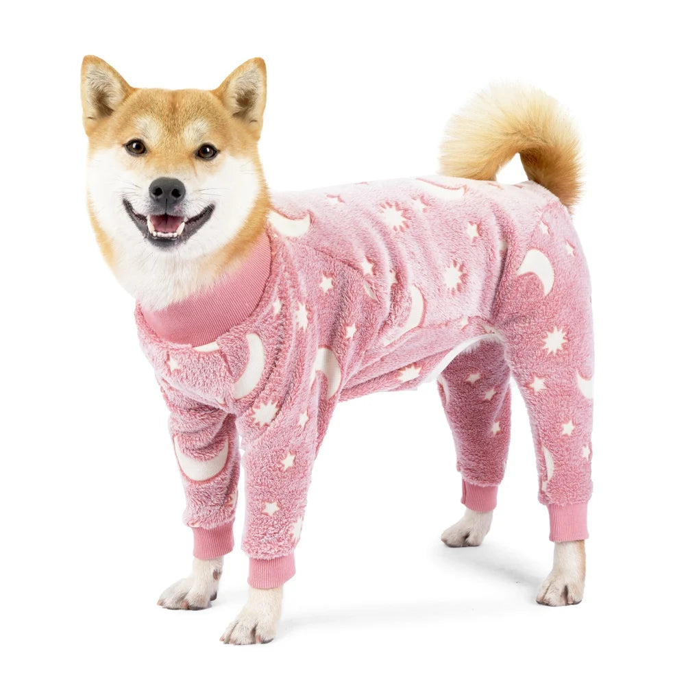 Cozy Warm Fleece Dog Jumpsuit For Winter Pet Clothing