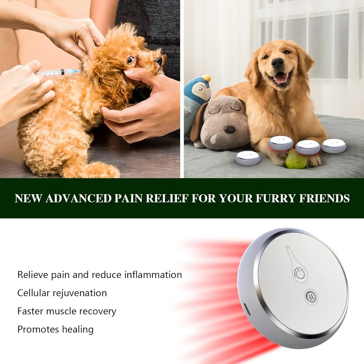 Portable Pet Red Light Therapy Device 660nm And 810nm Wavelengths