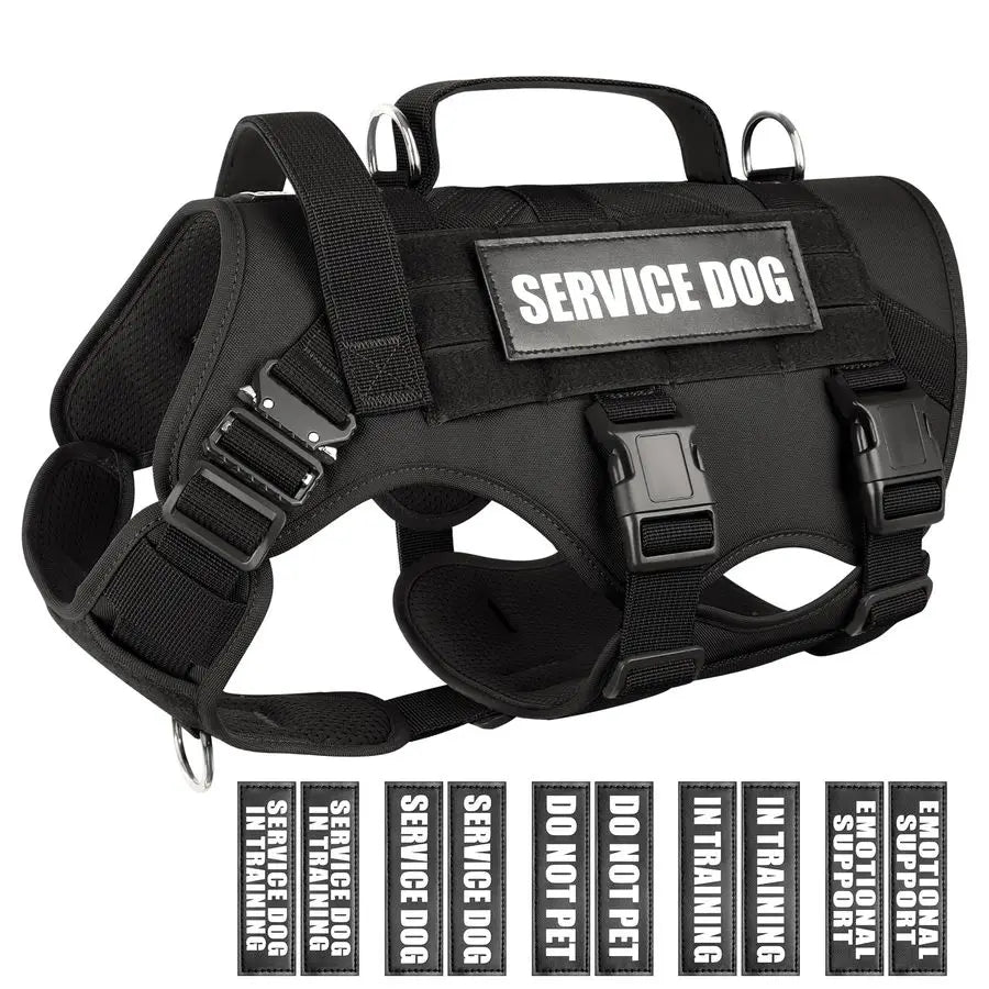 Durable MOLLE Service Dog Vest No Pull For Training
