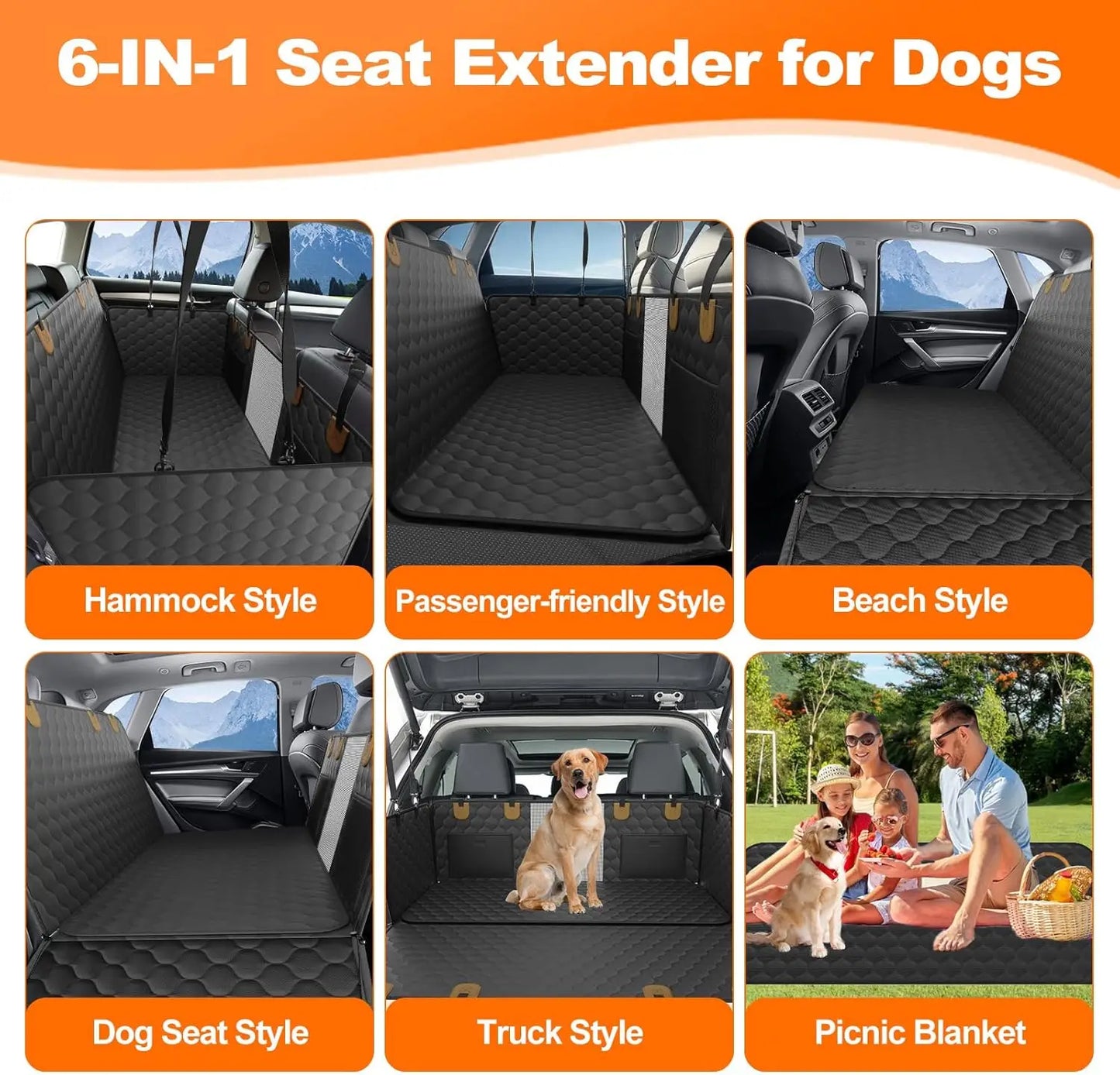 WedyvkoCN Back Seat Extender Hammock For Dogs Car Seat Cover
