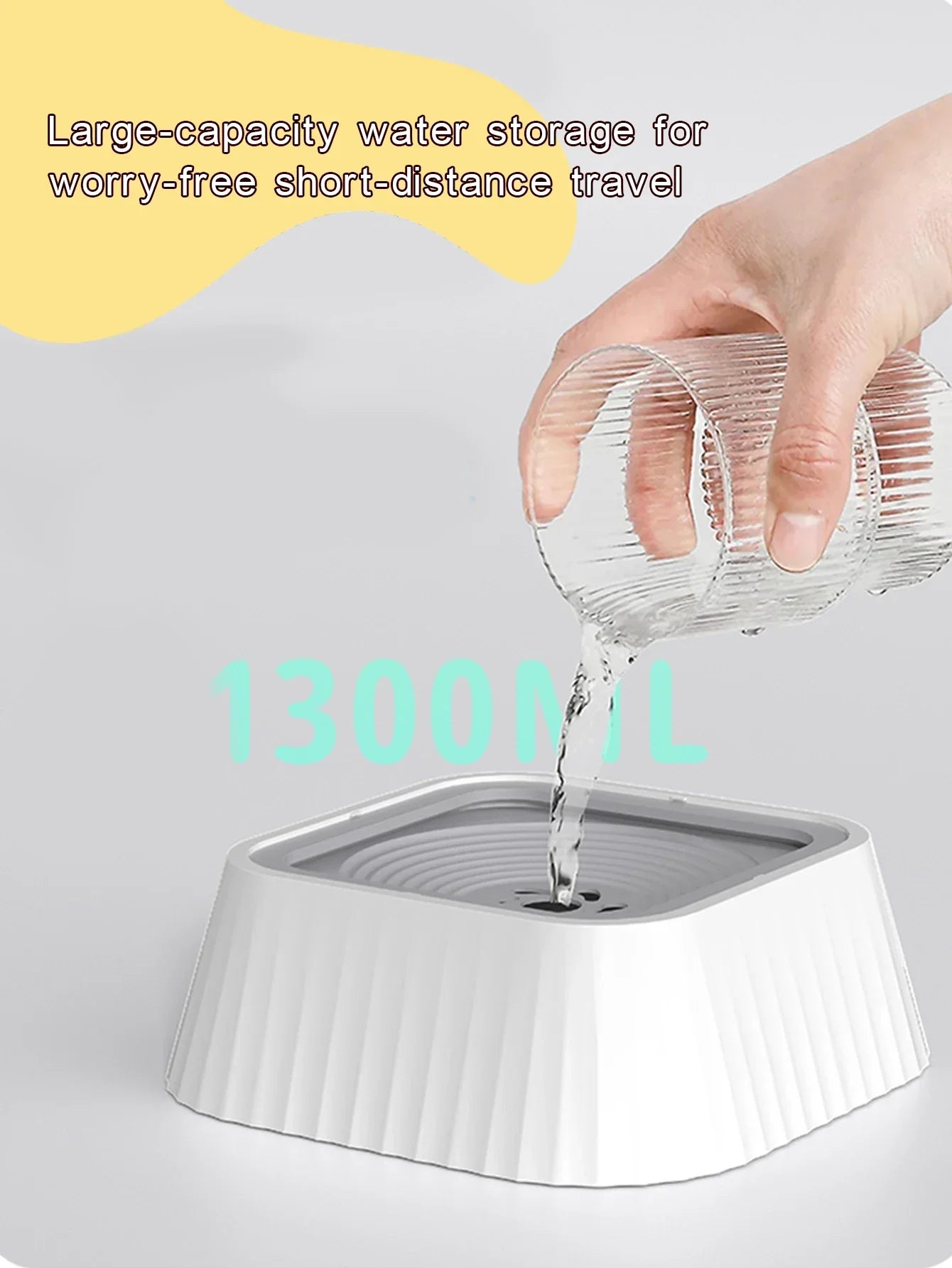 Pet Water Fountain With Floating Plates Anti Spill No Splash