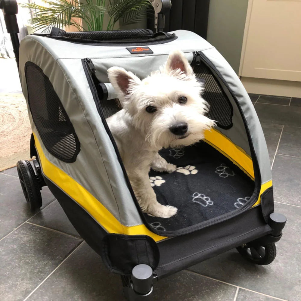 Universal Dog Stroller Buggy 4 Wheels With Breathable Mesh