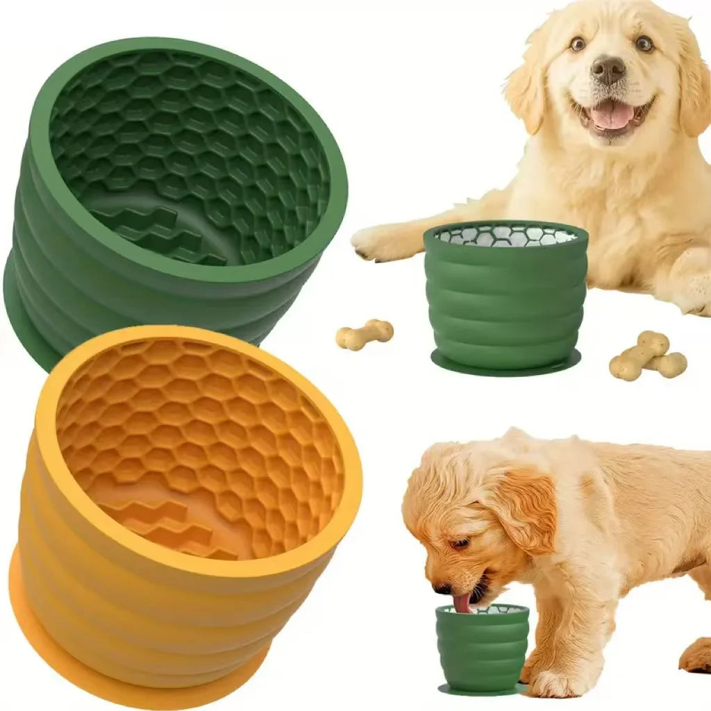 Silicone Slow Feeder Dog Bowl Non Slip for Small Breeds