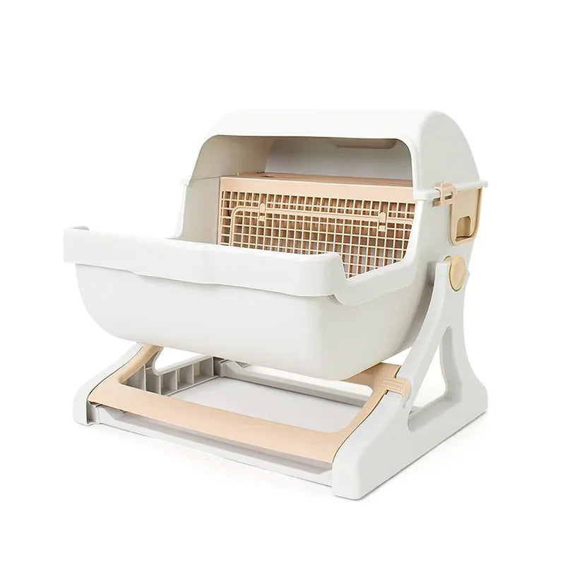 LZJV Semi Automatic Litter Box Anti Splash Cat Toilet