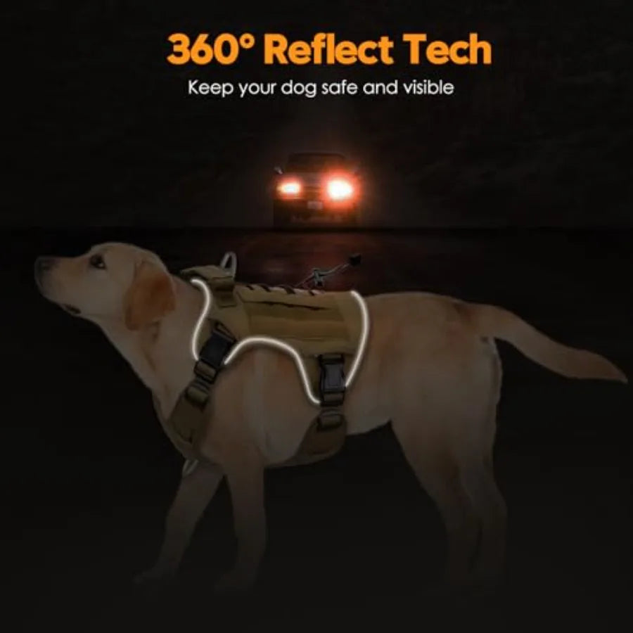 Heavy Duty Large Dog Military Harness No Pull Reflective Vest