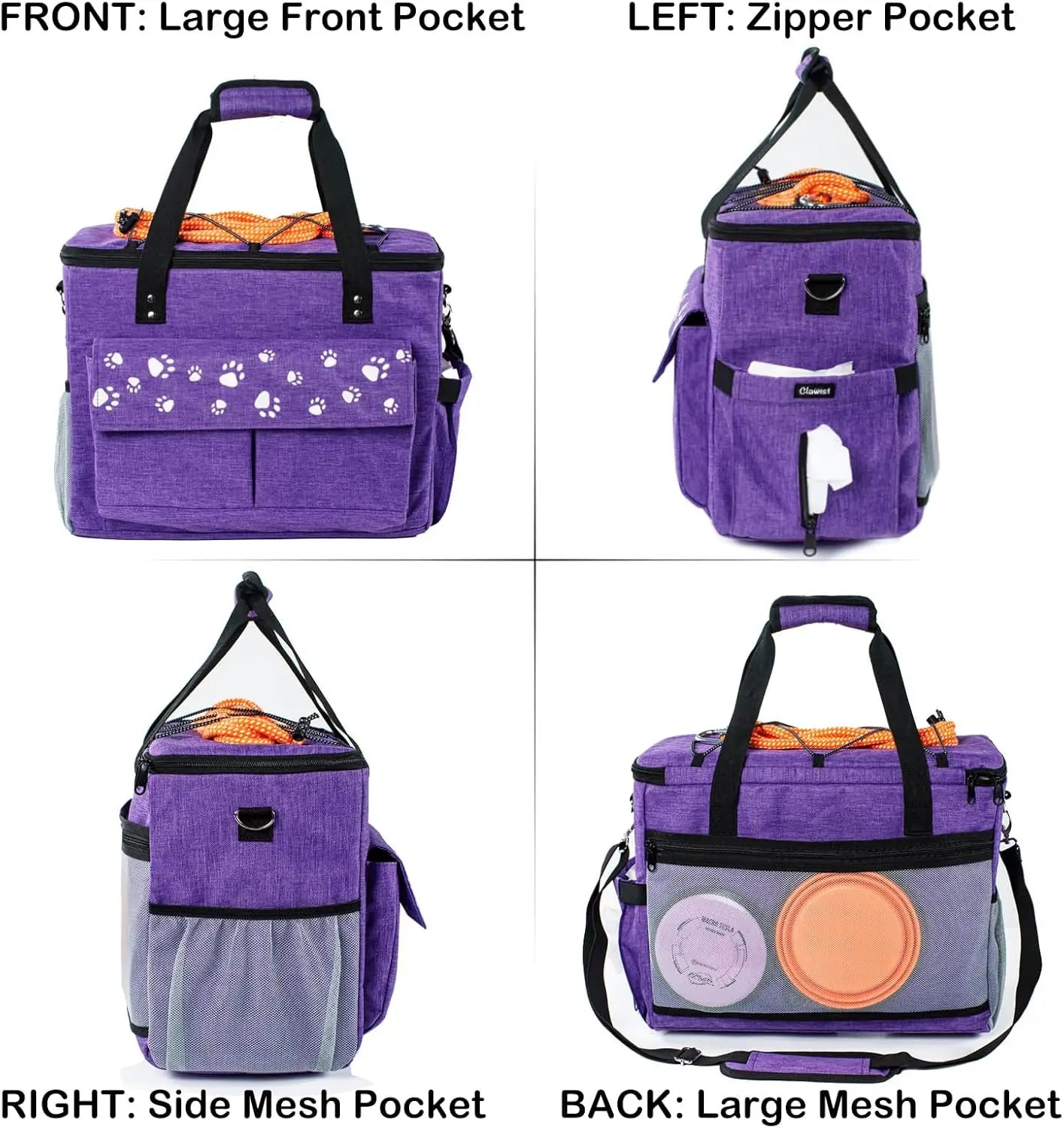 High-concerned Airline Approved Dog Travel Bag With Food Container Bowls