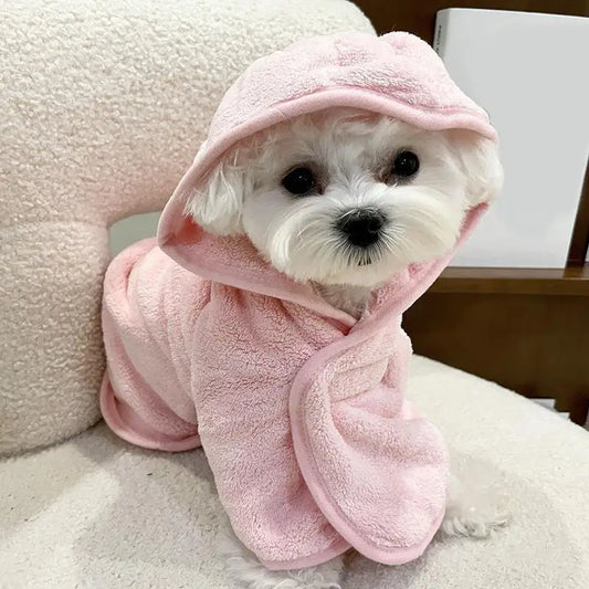 LKEEPCN Pet Dog Bathrobes With Cap Super Absorbent Towels