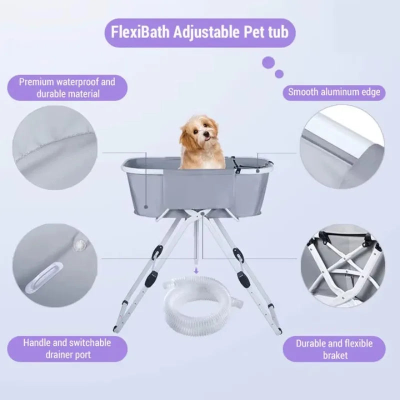 NONEDog Foldable Dog Bath Tub for Medium and Large Pets
