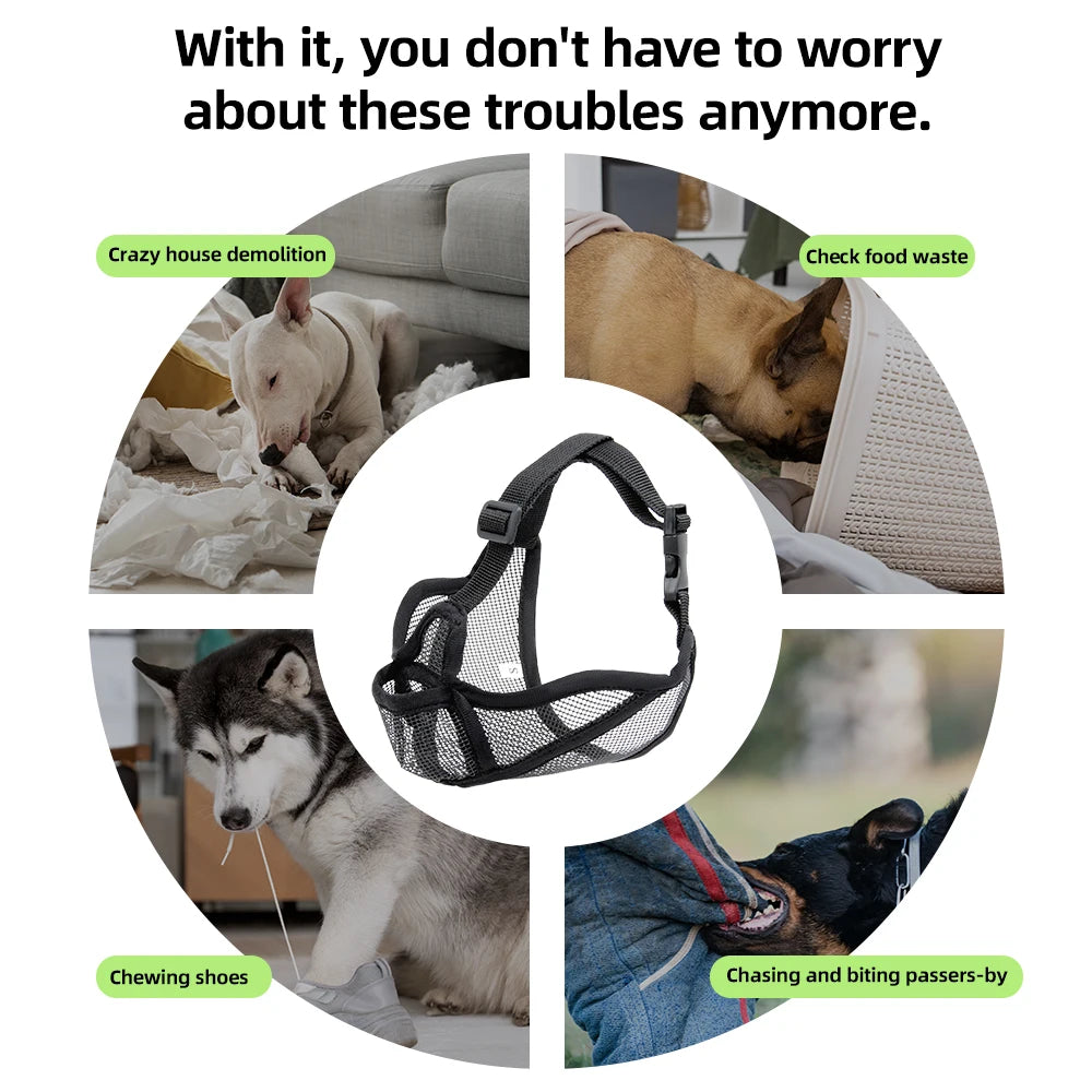 Breathable Short Snout Dog Muzzle for Barking Prevention