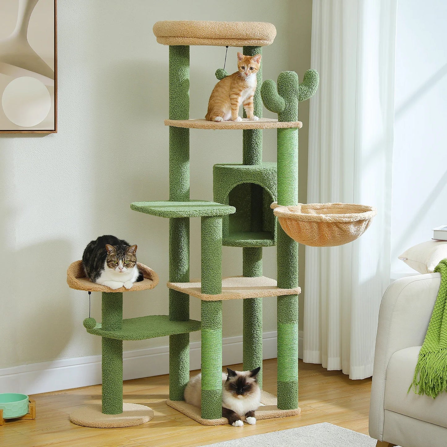 PEQULTICN Five-Tier Cat Tree Tower With Scratching Posts