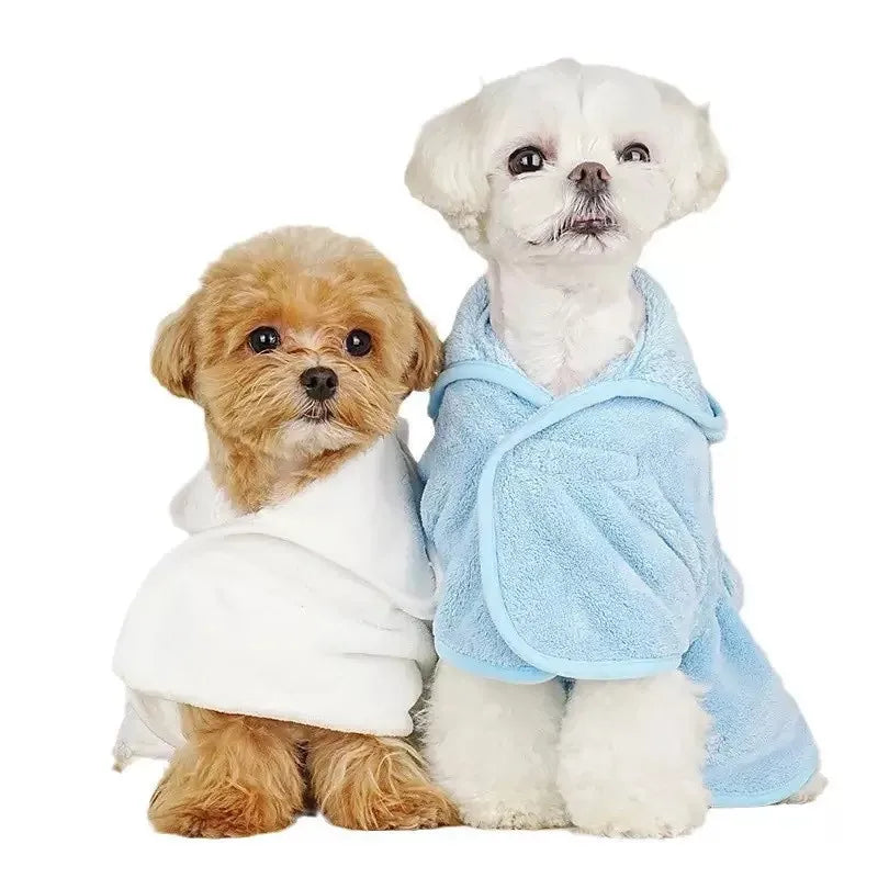 LKEEPCN Pet Dog Bathrobes With Cap Super Absorbent Towels